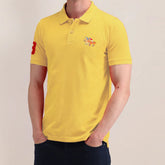 polo regular fit embroidered yellow premium polo for men