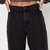 misguid extra straight leg faded black women jeans