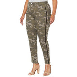 skiny girl high rise stretchable camouflage side stripe jeans