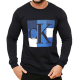 c-k black full sleeve crew neck sweat shirt for men
