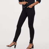 hm women jet black stretchable super skinny jeans