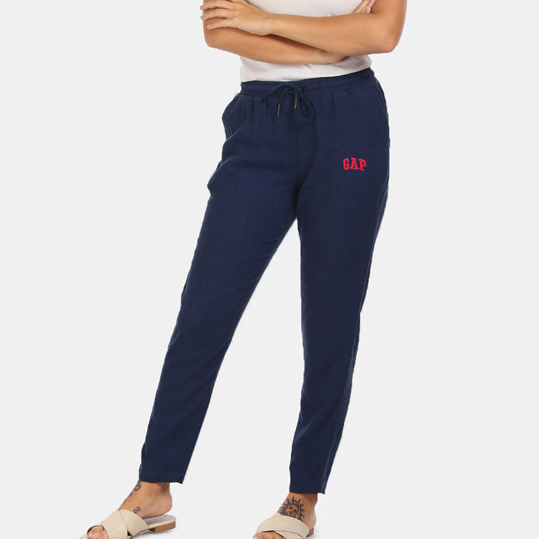 gp slim fit jet navy blue summer trouser for women