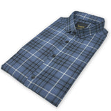 blinor slim fit light blue with black white check casual shirt for men