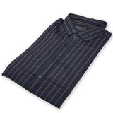 zr slim fit navy blue with brown lining casual shirt for men