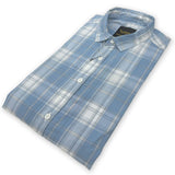 blinor slim fit sky blue check casual shirt for men