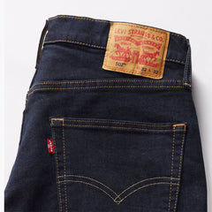 Lvs 502 taper fit stretchable dark solid blue jeans for men