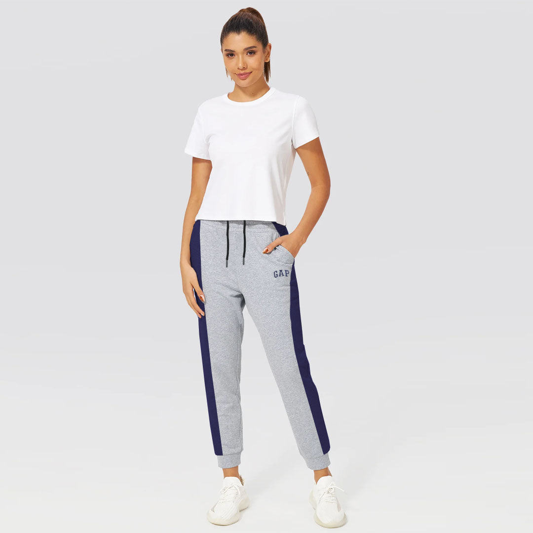 gp slim fit light grey winter sweat jogger pant for women