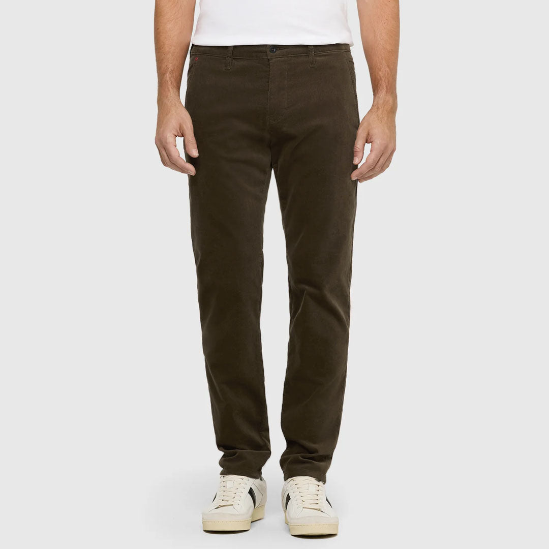 MC regular slim fit stretchable brown soft corduroy chino pant