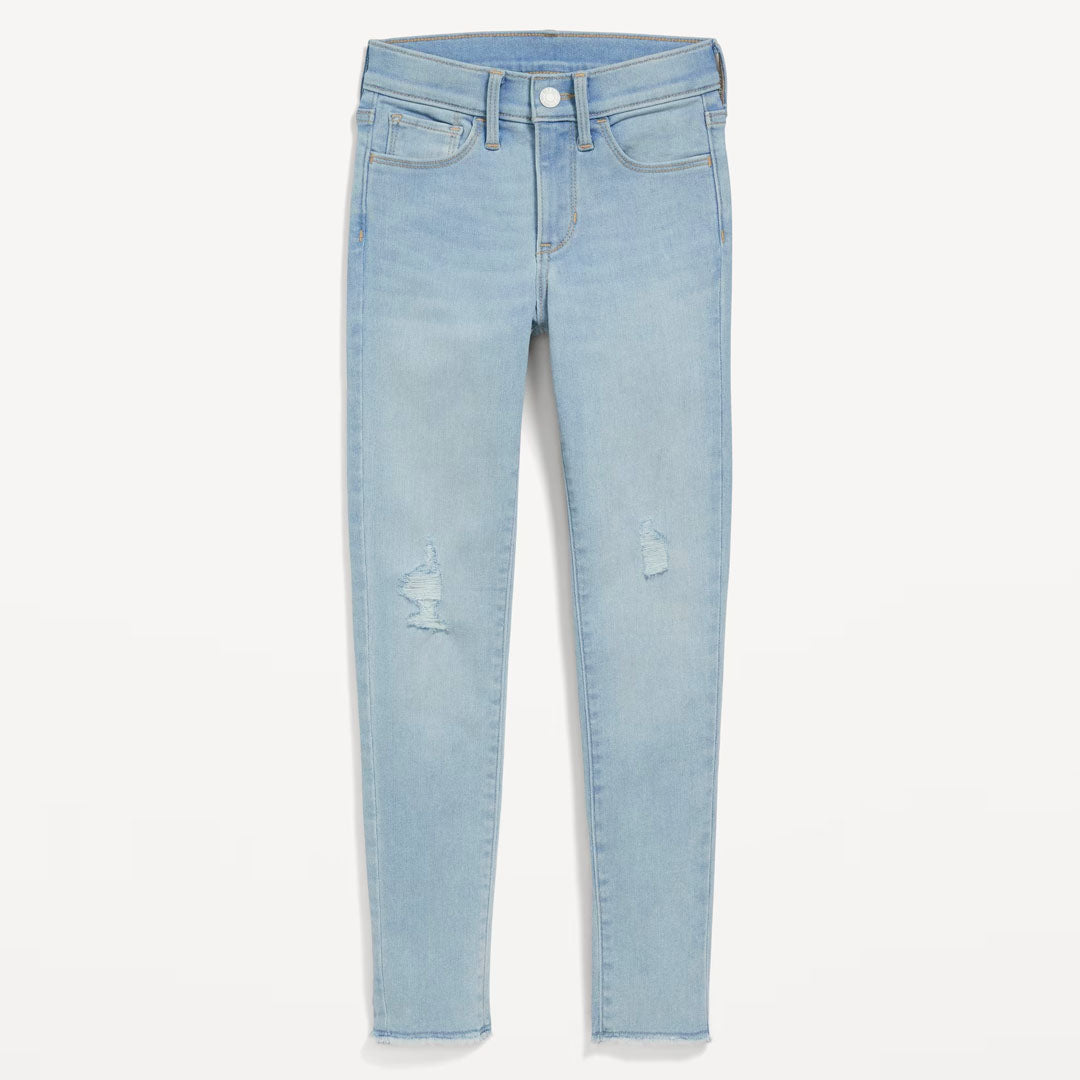 old nvy stretchable light blue ripped with jeans for girls