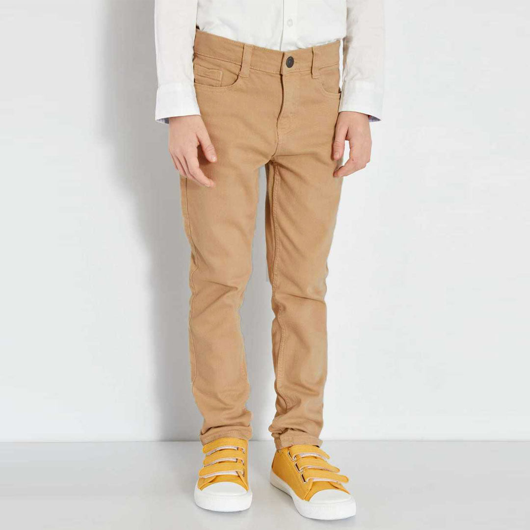 kabi beige comfort stretch slim/skinny cotton jeans for boys