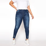 jeny skinny fit stretchable pull one blue ripped jegging jeans for women