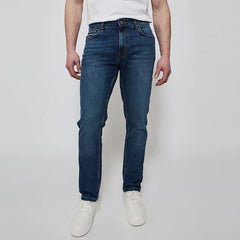 Denim & co slim fit stretchable dark blue jeans for men
