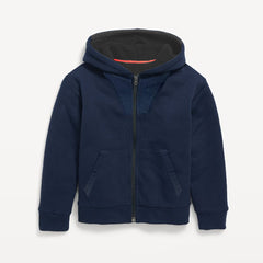 zr wave sherpa navy blue zipper hoodies for boys & girls