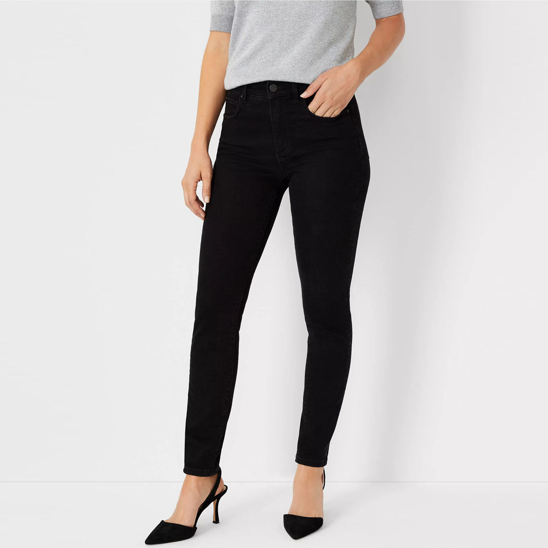 Sko slim skinny fit stretchable jet black jeans for women