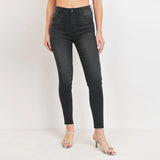 up2fshion slim fit stretchable faded black jeans for women