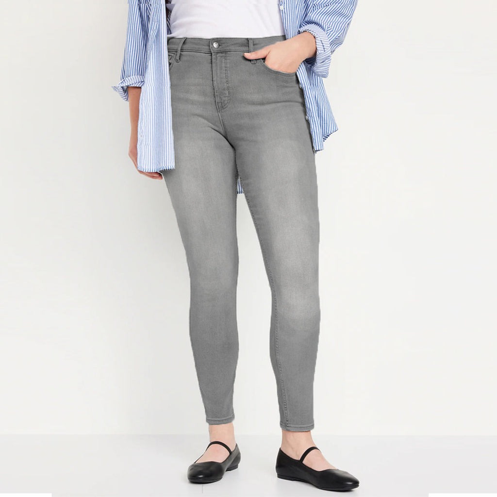 up2fshion slim fit stretchable grey jeans for women