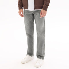 clio regular fit stretchable light grey jeans for men