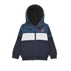 CA wave sherpa blue white camouflage zipper hoodies for boys & girls