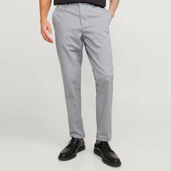 JJ slim fit stretchable grey cotton chino pant for men