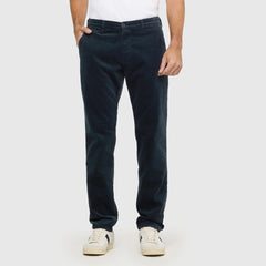 MC regular slim fit stretchable navy blue soft corduroy chino pant