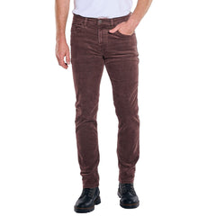 engbrs straight fit stretchable light brown corduroy jeans for men