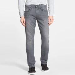 FF Straight fit stretchable grey jeans for men