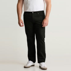 dresmen plus size regular fit comfort stretchable jet black jeans for men
