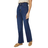mantry high rise dark blue bootcut jeans for women
