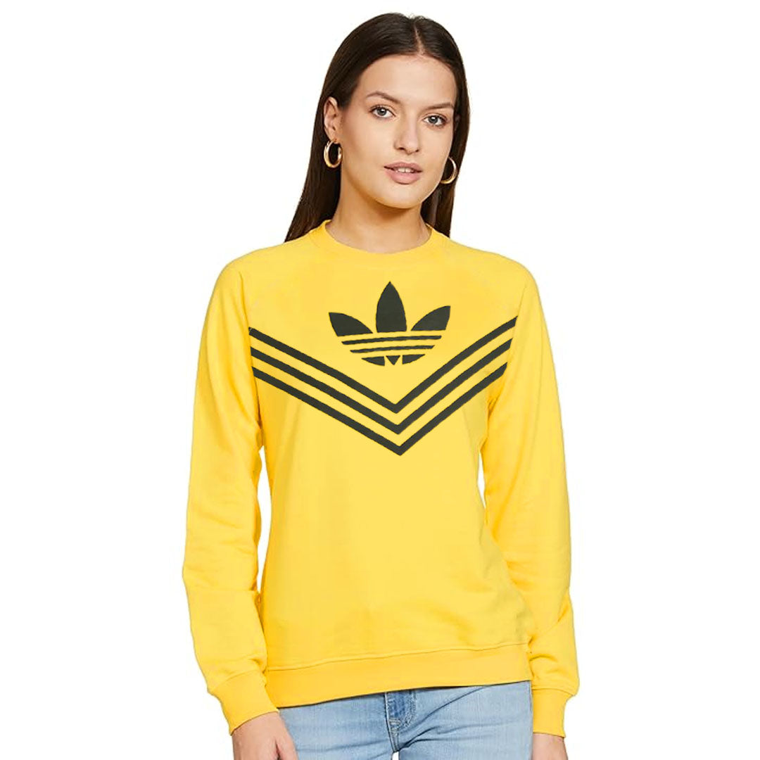 addi full sleeve polyester yellow sweat shirt for women