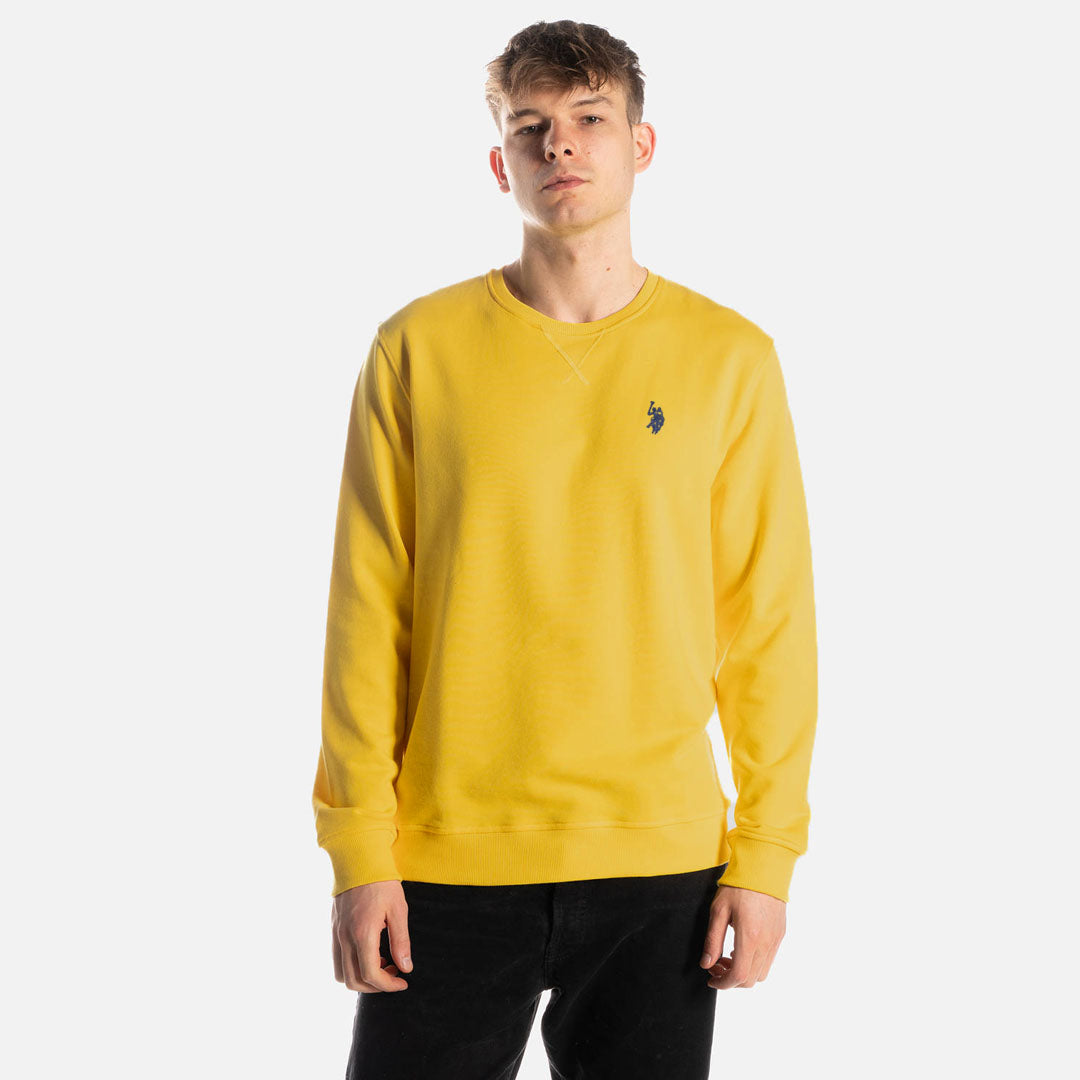 polo asn mens crew neck yellow sweat shirt for winter