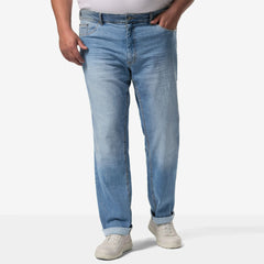 CA Regular fit stretchable light blue plus size jeans for men