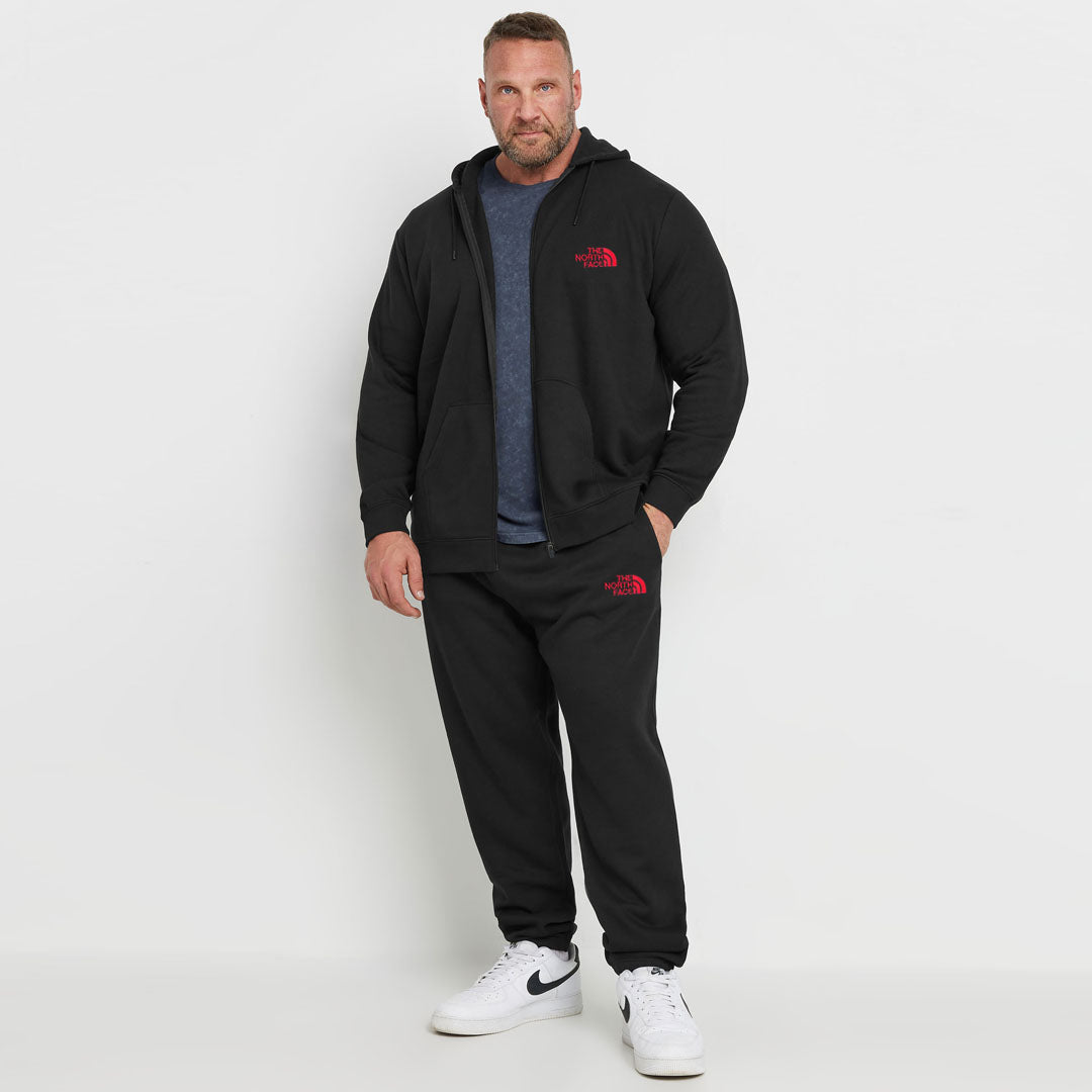 nrth face plus size men black cotton fleece track suit for winter