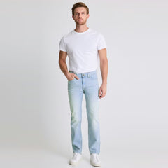 dresmen plus size regular fit comfort stretchable light blue jeans for men