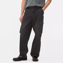 HM loose fit/baggy fit black cargo jeans for men