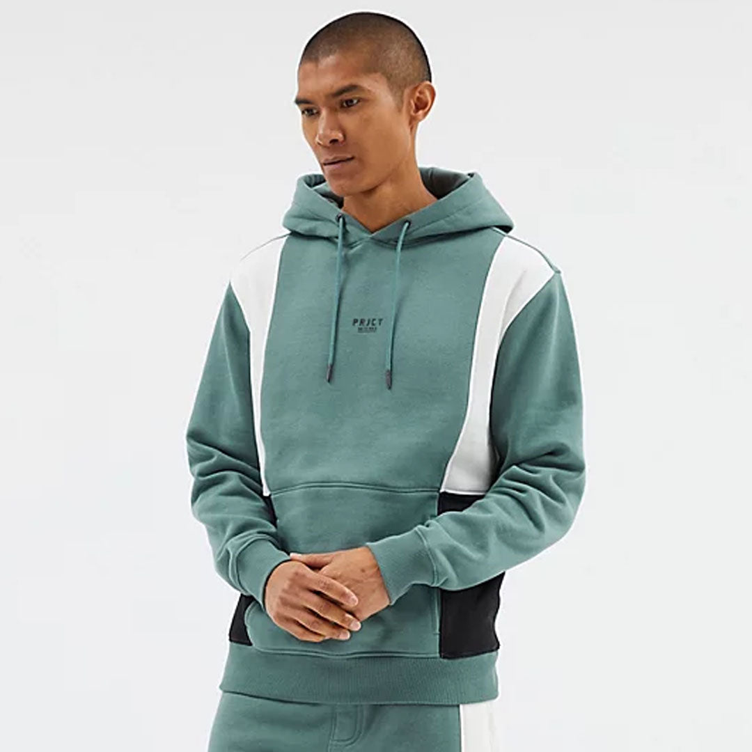 gorg pullover sea green penal hoodies for men