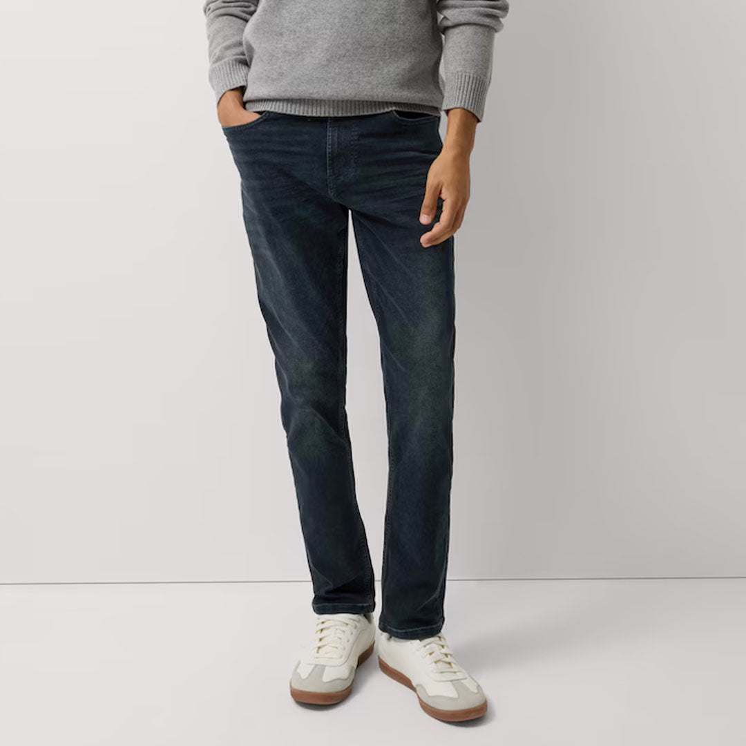 FF slim fit stretchable dark blue faded jeans for men
