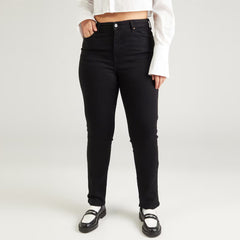 on-ly slim fit stretchable jet black jeans for women