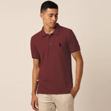 polo rplh regular fit embroidered maroon polo for men