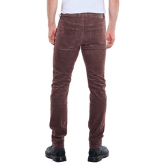 engbrs straight fit stretchable light brown corduroy jeans for men