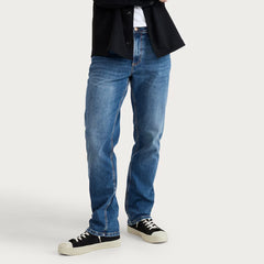FF Straight fit stretchable light stone blue jeans for men