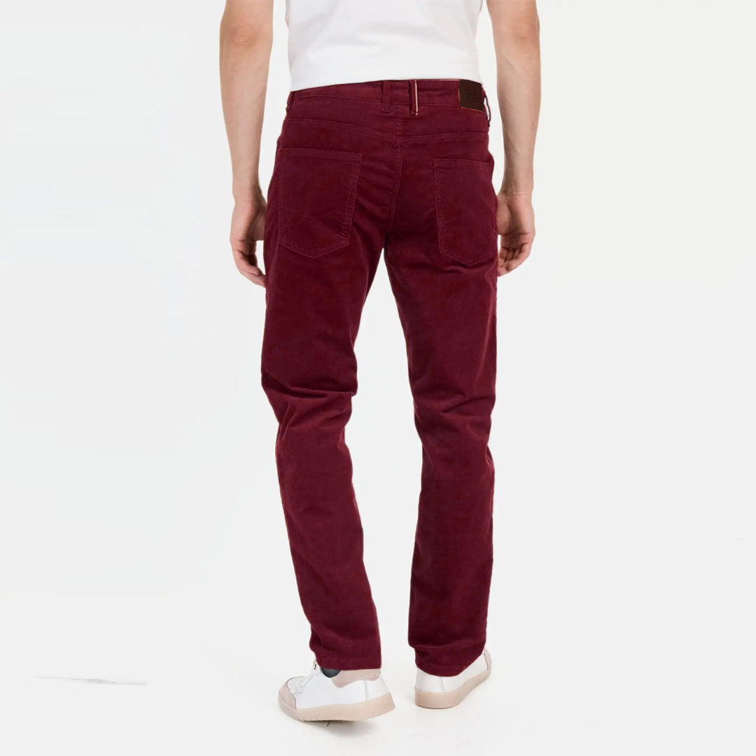 actve Regular fit stretchable maroon corduroy jeans for men