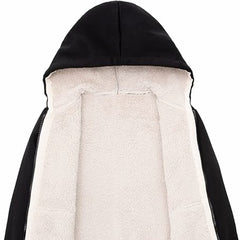 quck slvr wave sherpa black zipper hoodies for boys & girls