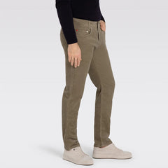 MC modren fit stretchable ginger brown corduroy jeans for men