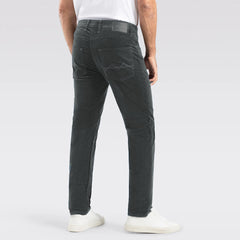 MC modren fit stretchable grey corduroy jeans for men