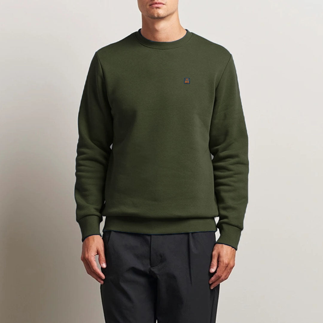 avx mens crew neck dark green sweat shirt for winter