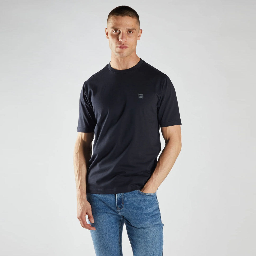 desel crew neck navy blue tee shirt for men