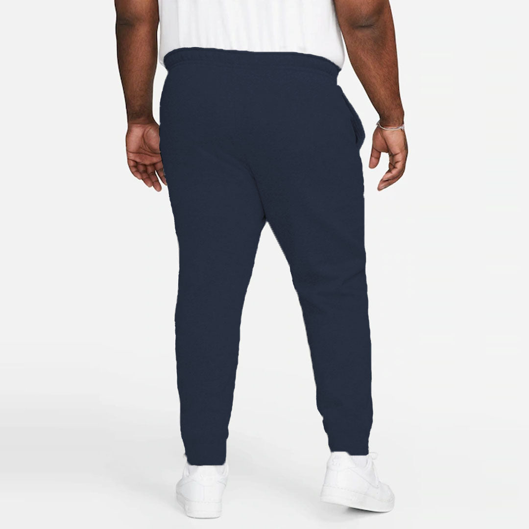 nrth face men slim fit navy blue fleece plus size sweat trouser for winter