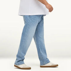 CA plus size straight fit light blue jeans for men