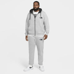 nrth face plus size men light grey cotton fleece track suit for winter