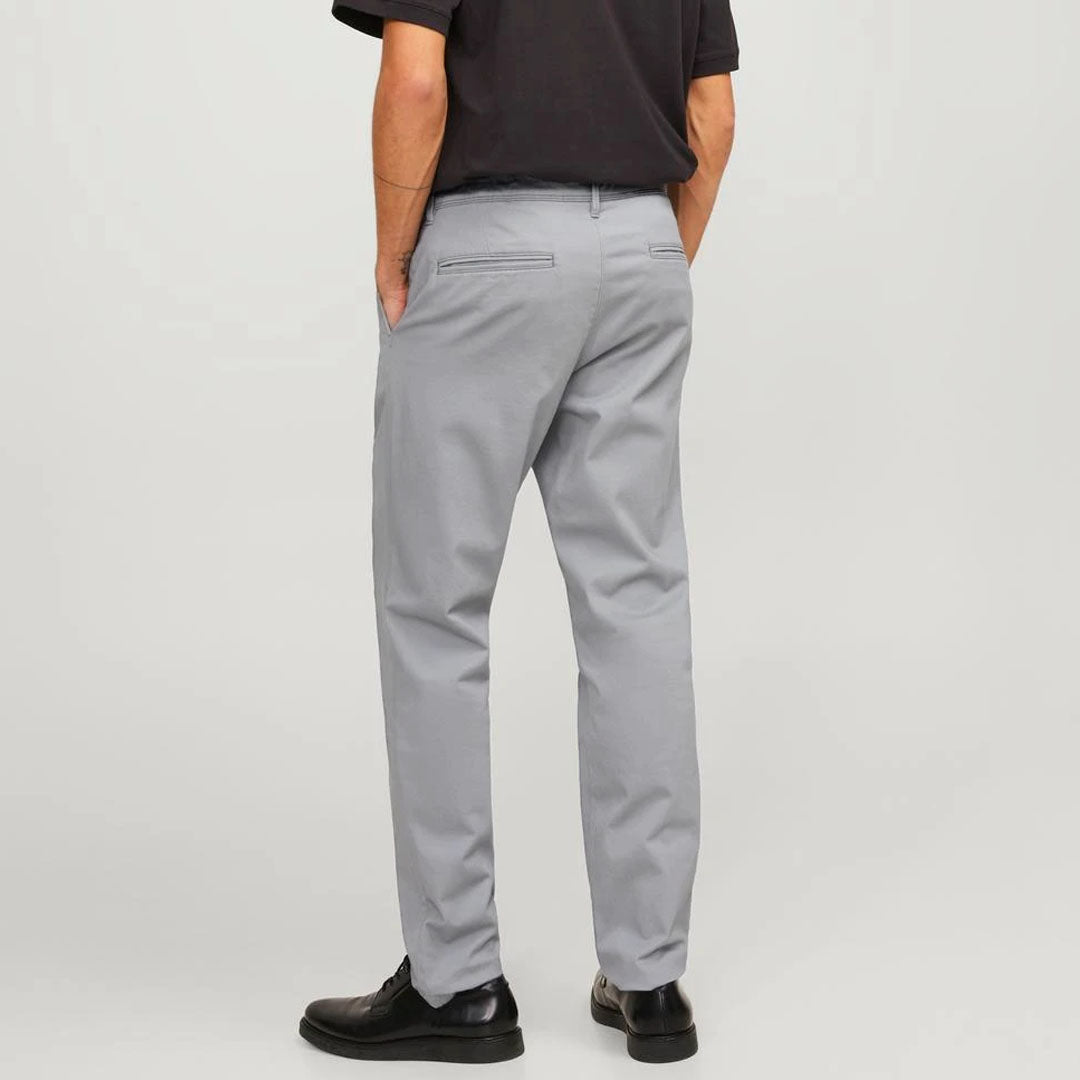 JJ slim fit stretchable grey cotton chino pant for men